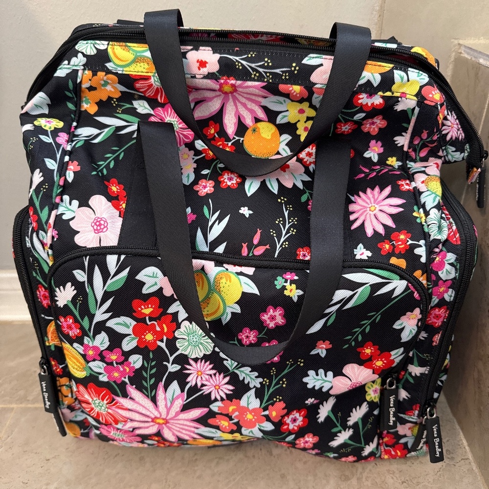 Vera Bradley Floral Baby Bag - Black and Multicolor